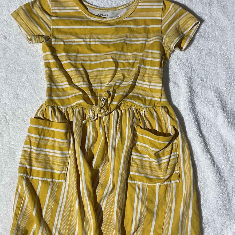 6/ $30 sale) Carters Charming Yellow Striped Kids Dress
